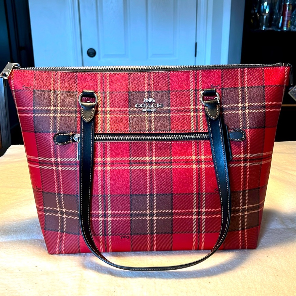 Coach Tartan Plaid Gallery Tote!